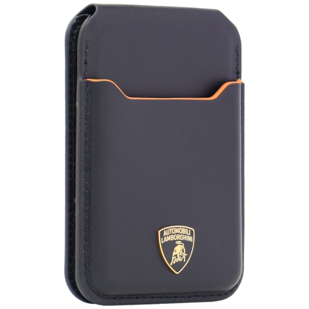 Lamborghini D1 natūralios odos MagSafe telefono piniginė – juoda ir oranžinė -- Uncategorized