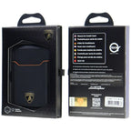 Lamborghini D1 natūralios odos MagSafe telefono piniginė – juoda ir oranžinė -- Uncategorized