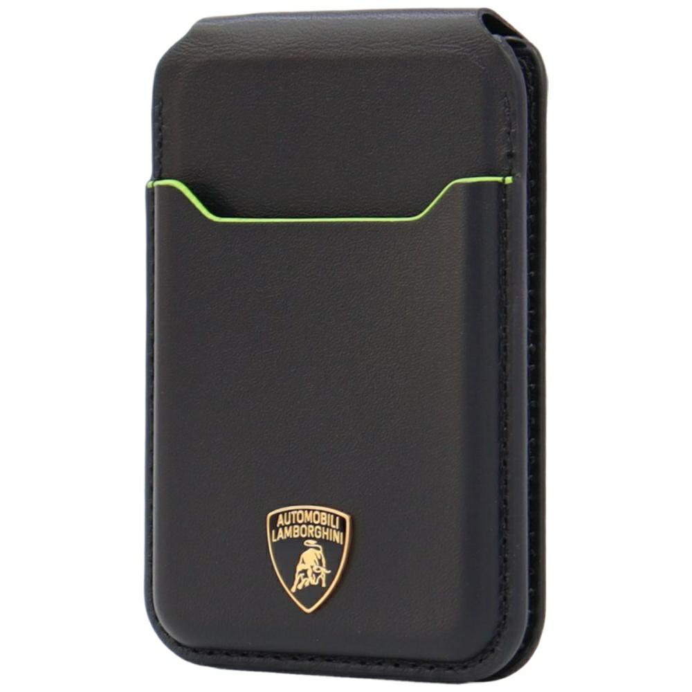 Piniginė telefonui Lamborghini D1 iš natūralios odos MagSafe juoda ir žalia -- Uncategorized