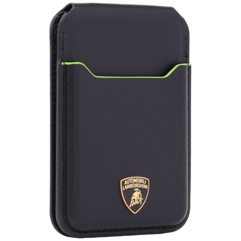 Piniginė telefonui Lamborghini D1 iš natūralios odos MagSafe juoda ir žalia -- Uncategorized