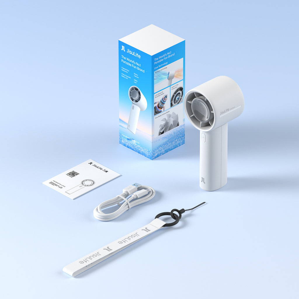 Jisulife Handheld Fan 10 4000mAh nešiojamasis USB ventiliatorius - pilkas -- Handheld Fans