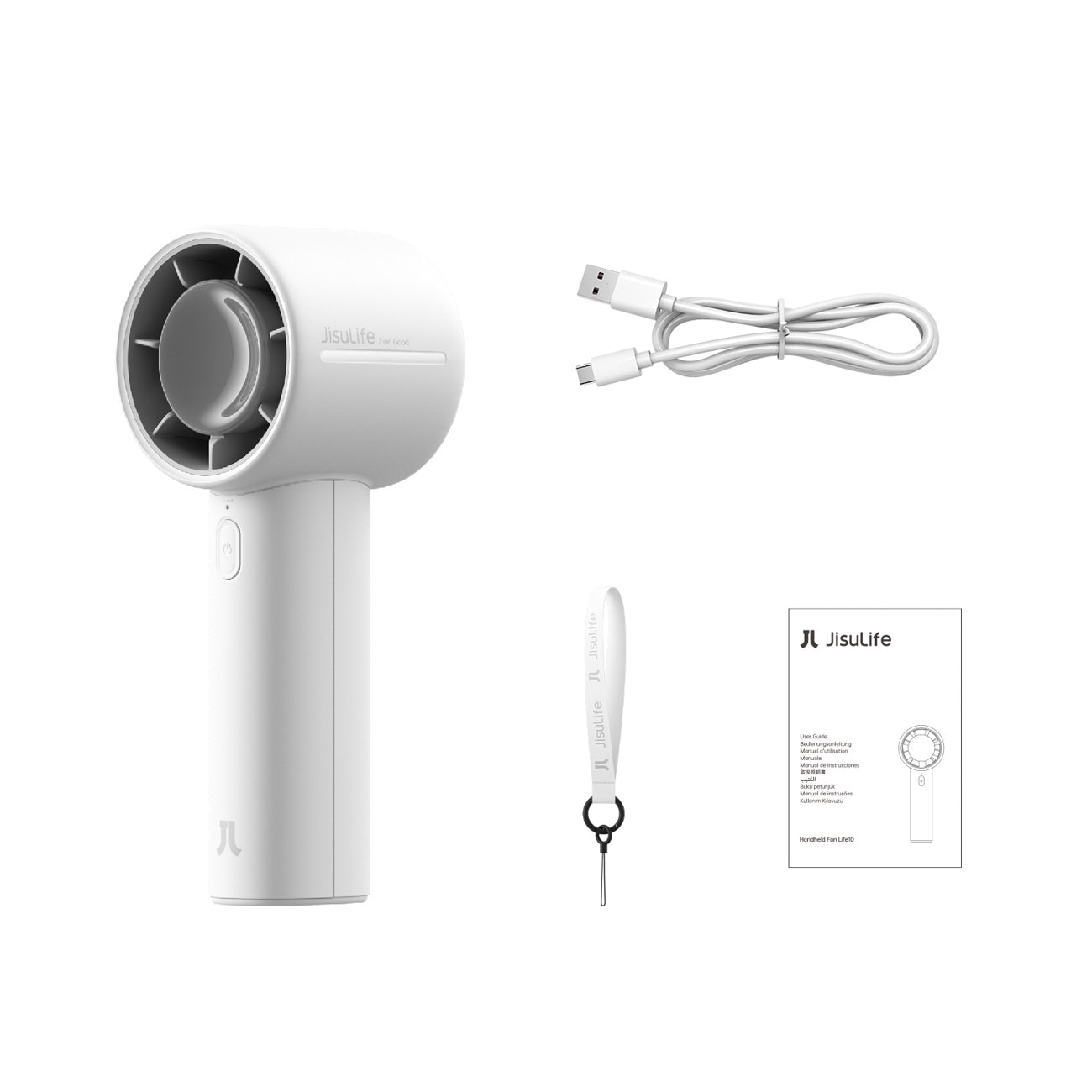 Jisulife Handheld Fan 10 4000mAh nešiojamasis USB ventiliatorius - pilkas -- Handheld Fans