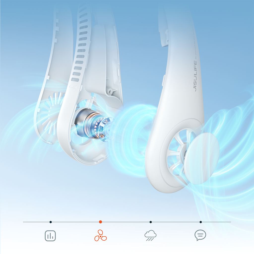 Jisulife Neck Fan 3 4000mAh nešiojamasis kaklo ventiliatorius - pilkas -- Handheld Fans