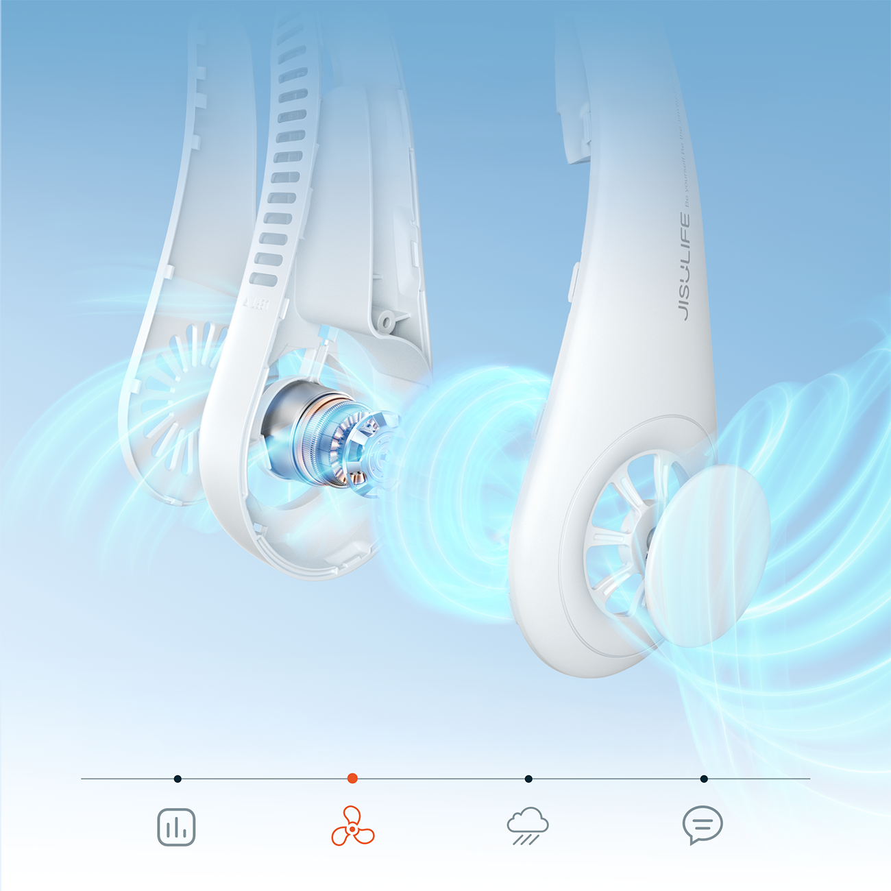 Jisulife Neck Fan 3 4000mAh nešiojamasis kaklo ventiliatorius - pilkas -- Handheld Fans