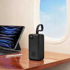 Powerbankas Wozinsky W8-B 50000mAh 30W 2x USB-A ir 2x USB-C ir USB micro su žibintu - juodas -- Powerbanks