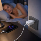 Wozinsky WLS-20W 20W USB-A USB-C sieninis įkroviklis su 1m USB-C - USB-C kabeliu - Baltas -- Cell phone chargers