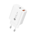 Wozinsky WLS-20W 20W USB-A USB-C sieninis įkroviklis su 1m USB-C - USB-C kabeliu - Baltas -- Cell phone chargers