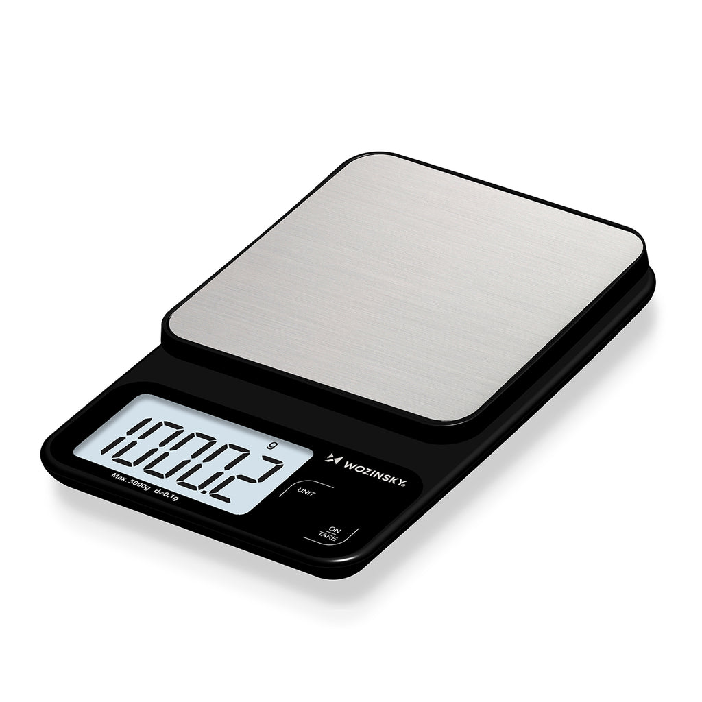 Wozinsky WAK-2252 virtuvės svarstyklės tikslios su dideliu LCD ekranu iki 5 kg - juodas -- Uncategorized