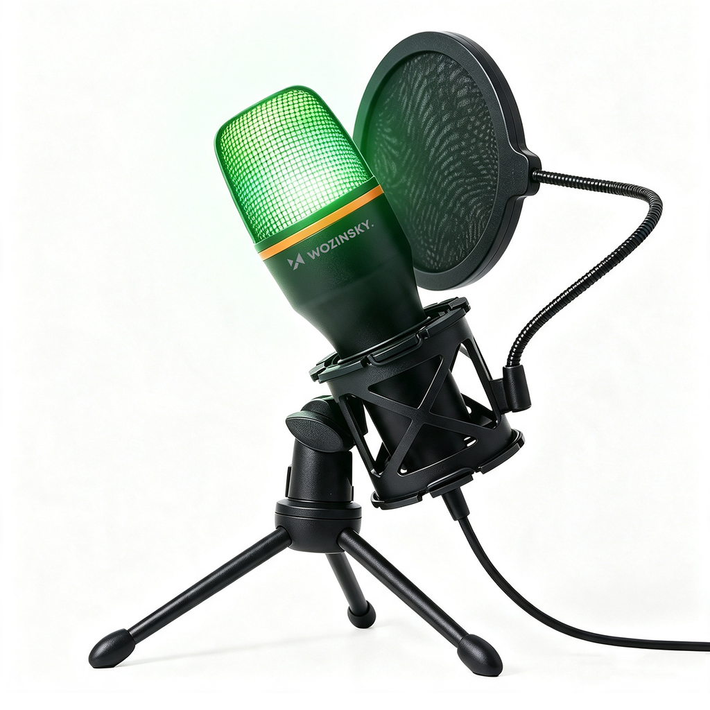 Wozinsky Studio Gaming USB kompiuterio mikrofonas su RGB stovu - juodas -- Microphones