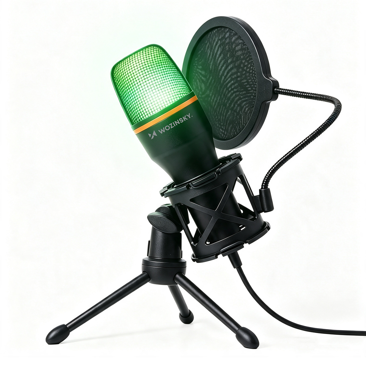 Wozinsky Studio Gaming USB kompiuterio mikrofonas su RGB stovu - juodas -- Microphones