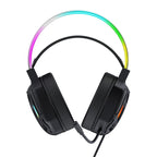 Wozinsky WSG-1118 Laidinės žaidimo ausginės su mikrofonu ir RGB foniniu šviesa - juoda -- Headphones
