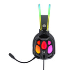 Wozinsky WSG-1118 Laidinės žaidimo ausginės su mikrofonu ir RGB foniniu šviesa - juoda -- Headphones