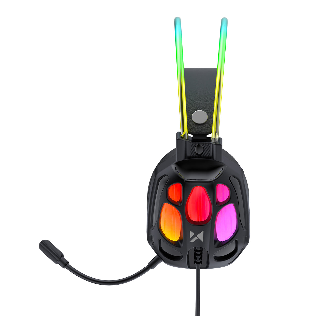 Wozinsky WSG-1118 Laidinės žaidimo ausginės su mikrofonu ir RGB foniniu šviesa - juoda -- Headphones