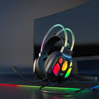 Wozinsky WSG-1118 Laidinės žaidimo ausginės su mikrofonu ir RGB foniniu šviesa - juoda -- Headphones