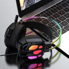 Wozinsky WSG-1118 Laidinės žaidimo ausginės su mikrofonu ir RGB foniniu šviesa - juoda -- Headphones