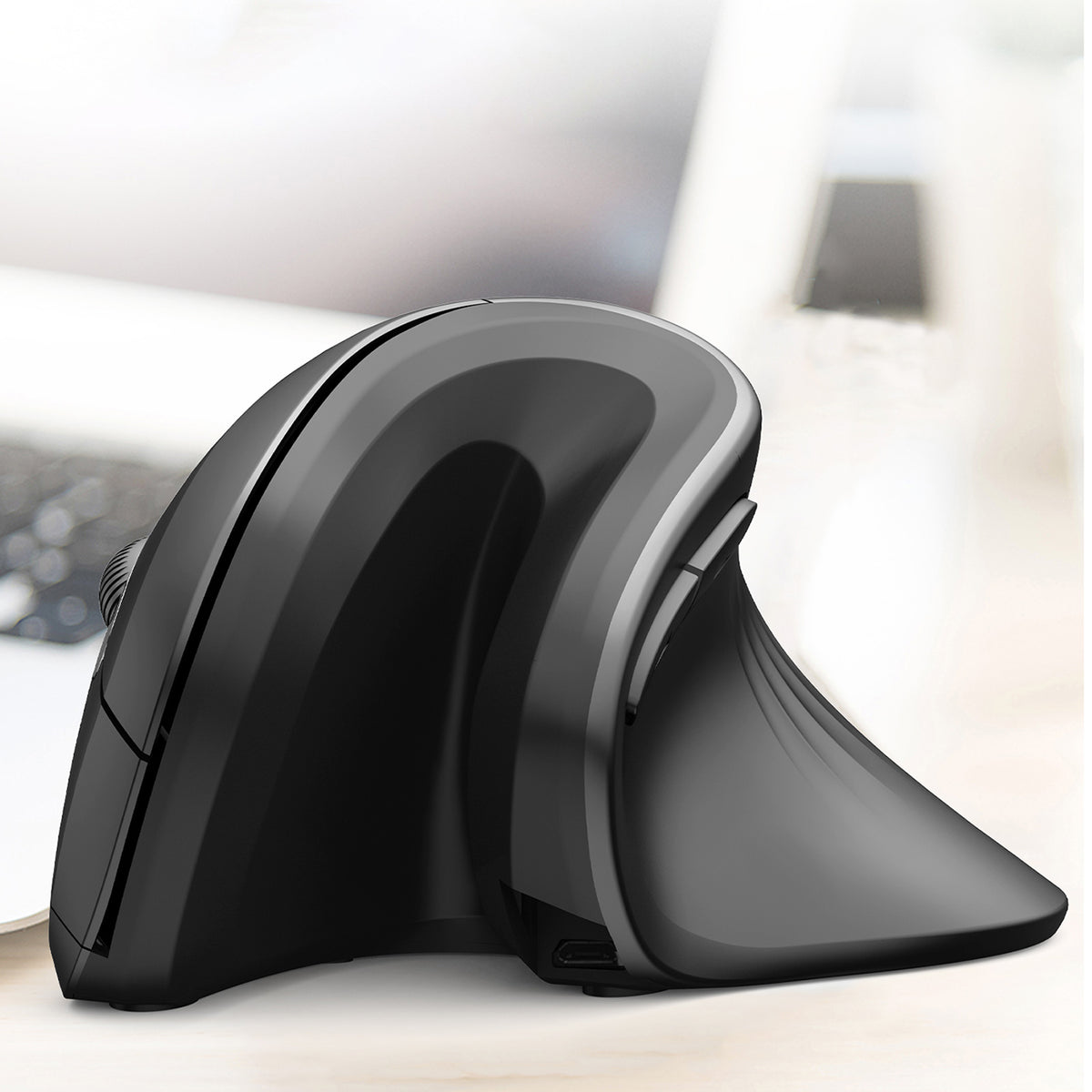Wozinsky WWM-1076 Belaidis Vertikalus Ergonominis Pelė 3600 DPI - Juoda -- Gaming Accessories