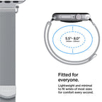 „Spigen WBM4“ dirželis, skirtas „Apple Watch“ (40 / 41 / 42 mm) – sidabrinis