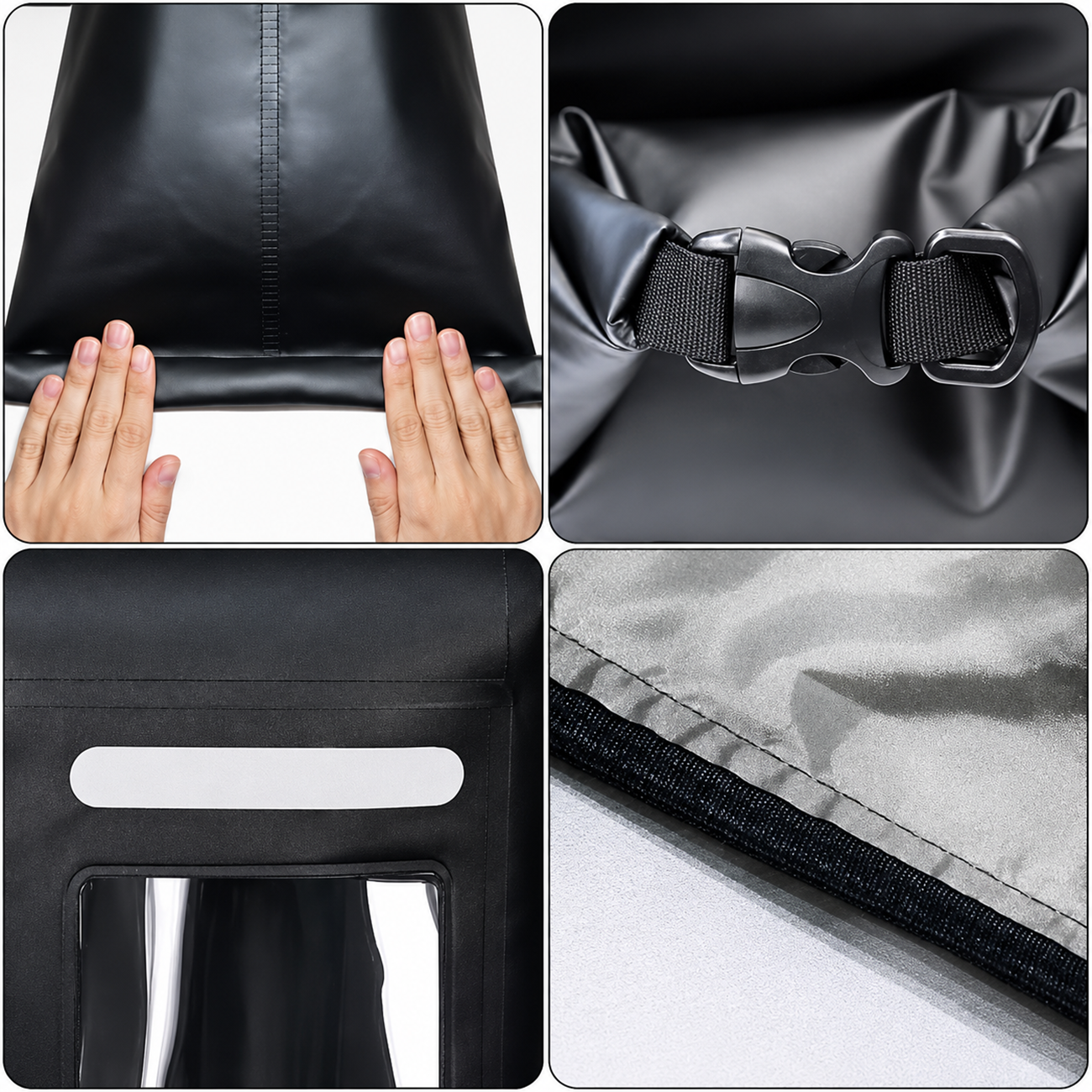 WNA-15L vandeniui atspari krepšys 15 l sup kajukui su RFID blokavimo pertvara - juodas -- Bicycle Bags