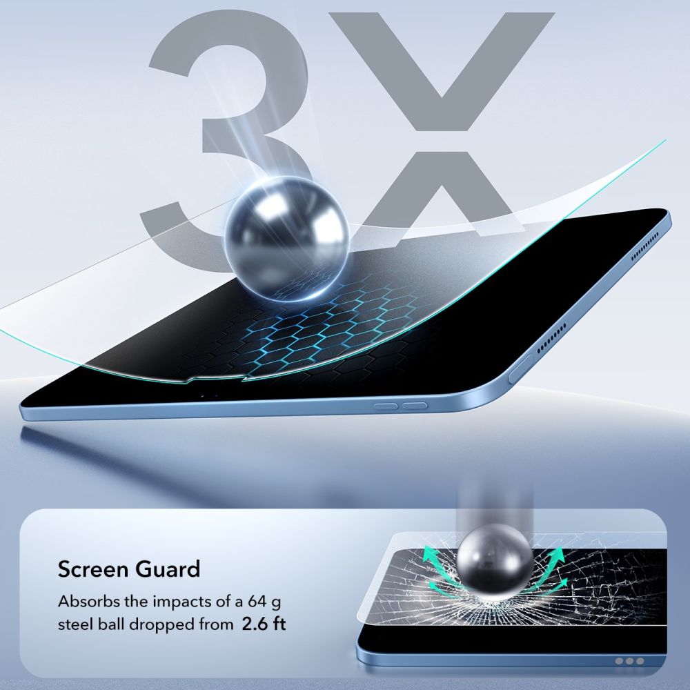 ESR Paper Feel 2-Pack Tempered Glass, skirtas iPad 10.9 colių (2022) / 11" (2025) -- iPad 10.9
