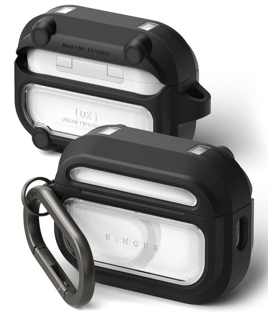 Ringke UX Magnetic Case už AirPods Pro 3 - Black and Clear -- Headphone Cases