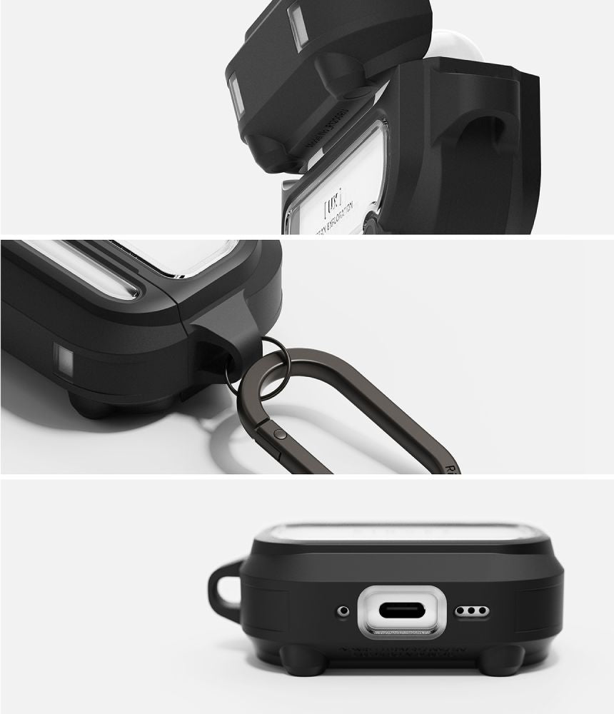 Ringke UX Magnetic Case už AirPods Pro 3 - Black and Clear -- Headphone Cases