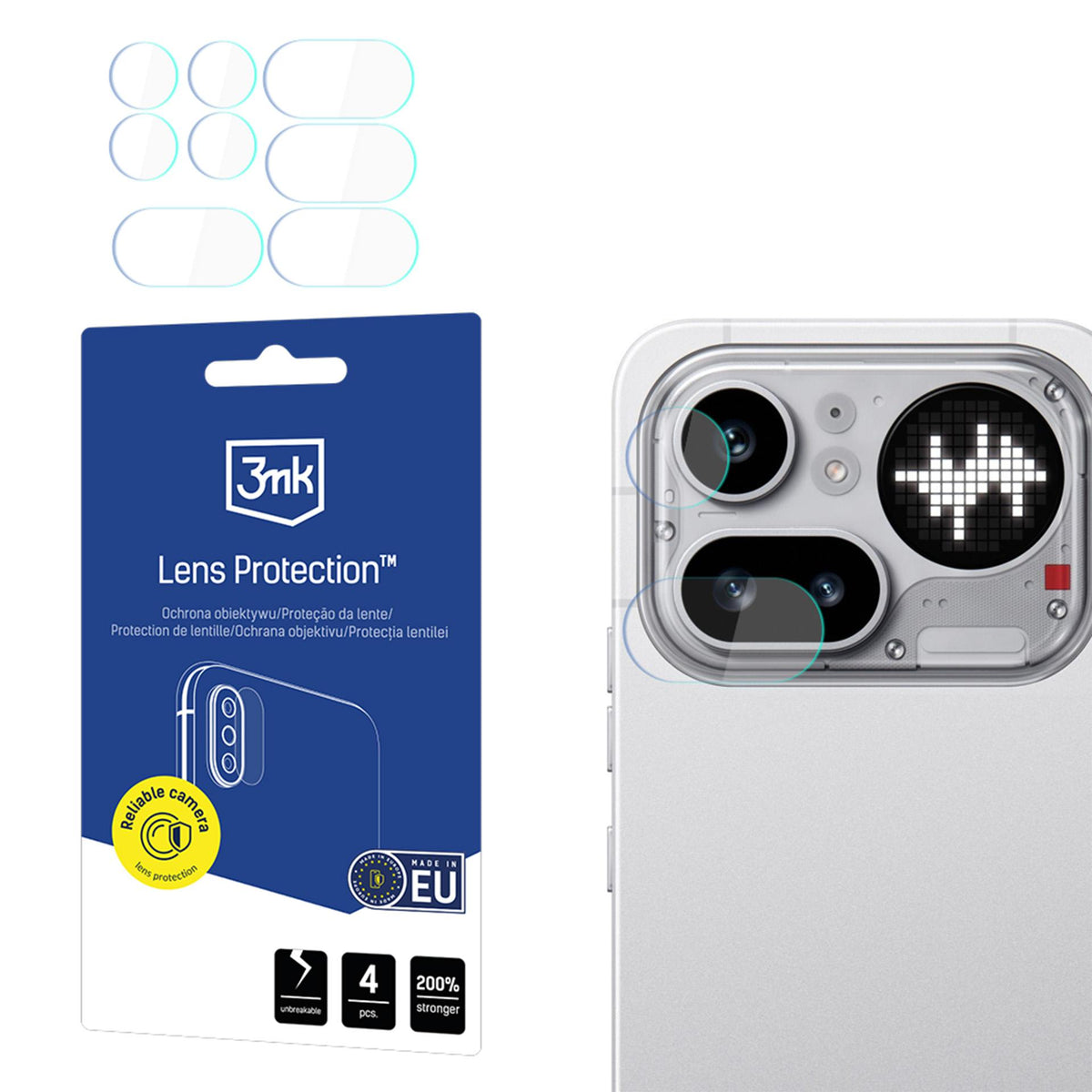 Hibridinis stiklas kameros objektyvui 3mk Lens Protection Nothing Phone (4a) Pro -- Nothing Phone (4a) Pro
