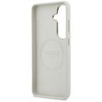 Guess Rhinestone Round Logo MagSafe dėklas skirtas Samsung Galaxy S26+ - smėlio