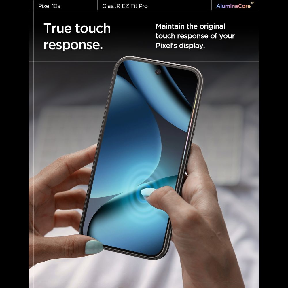Spigen Glas.tR EZ Fit Pro 2-Pack Tempered Glass Screen apsauga, skirta Google Pixel 10A