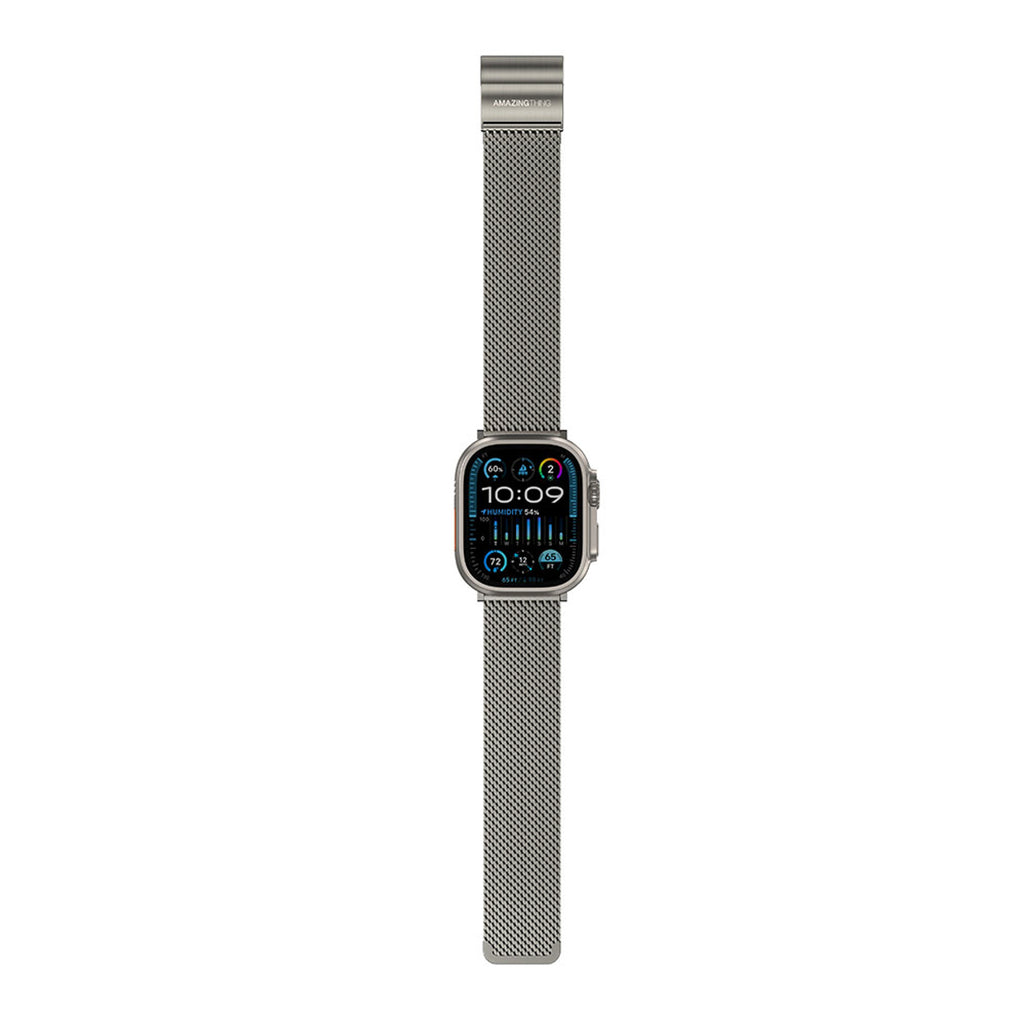 AmazingThing Titan Premium Metal Band, skirtas Apple Watch 38/40/41/42/44/45/46/49 mm - sidabrinis -- Apple Watch