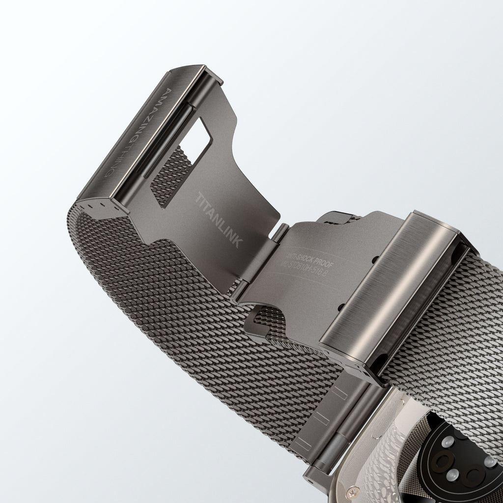 AmazingThing Titan Premium Metal Band, skirtas Apple Watch 38/40/41/42/44/45/46/49 mm - sidabrinis -- Apple Watch