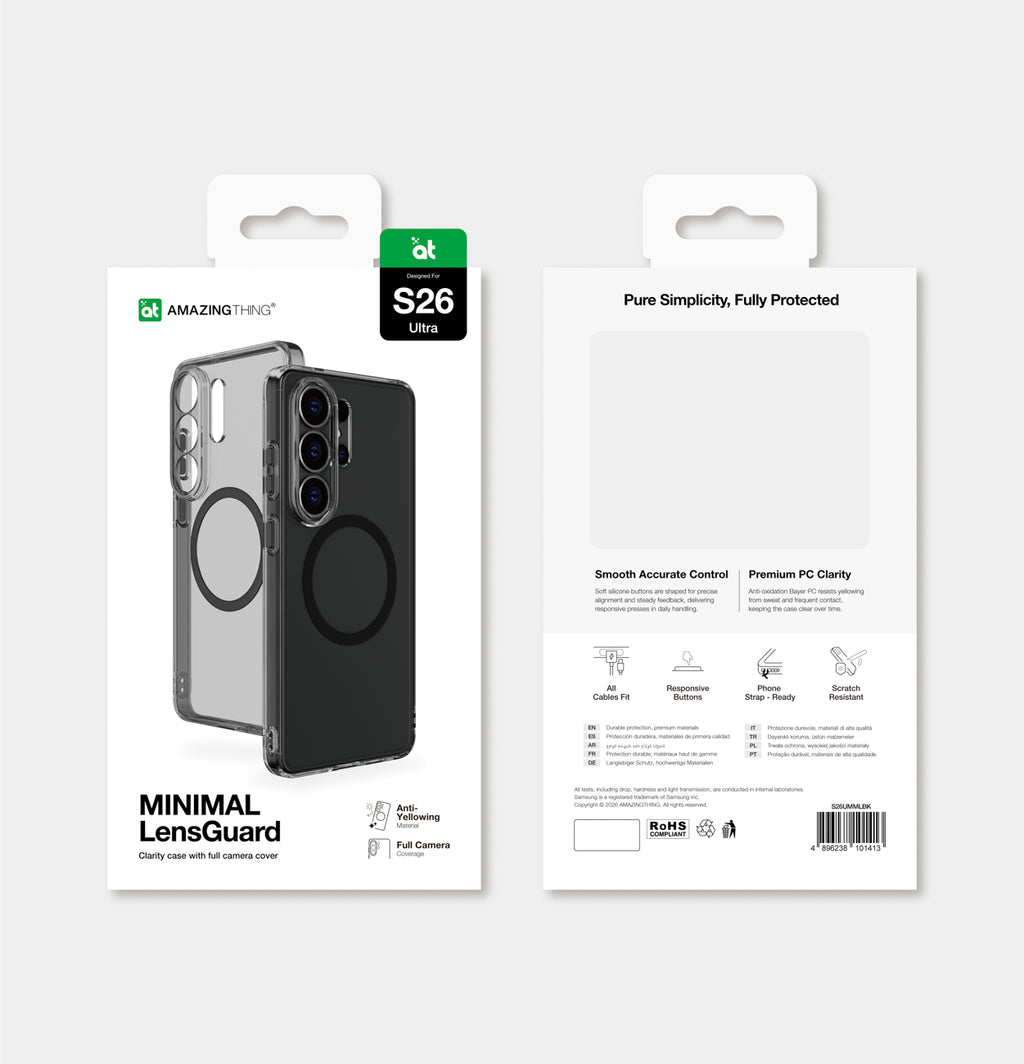 AmazingThing Minimal Mag Lens dėklas skirtas Samsung Galaxy S26 Ultra - juoda