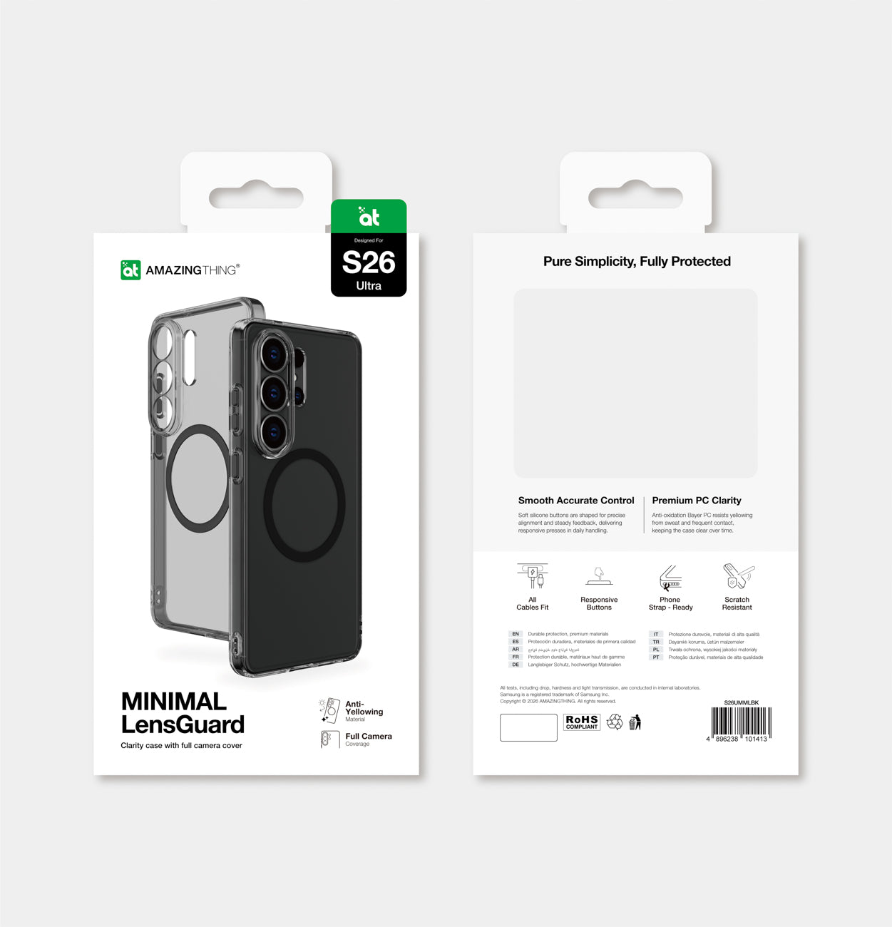 AmazingThing Minimal Mag Lens dėklas skirtas Samsung Galaxy S26 Ultra - juoda