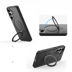 Dux Ducis Yind dėklas, skirtas Samsung Galaxy S26, su stovu, suderinamas su MagSafe - Juodas -- Samsung Galaxy S26