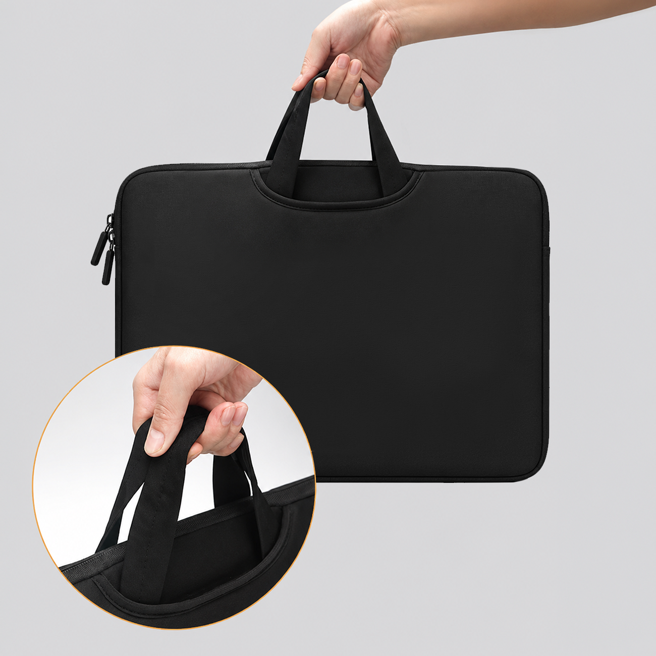 Wozinsky WNT-15B 15,6 colių nešiojamojo kompiuterio krepšys su ištraukiama neopreno rankena - juoda -- Laptop Bags