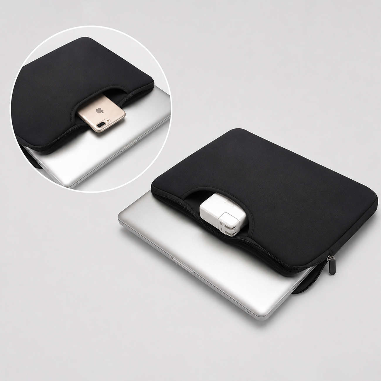 Wozinsky WNT-15B 15,6 colių nešiojamojo kompiuterio krepšys su ištraukiama neopreno rankena - juoda -- Laptop Bags