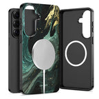 Tech-Protect Lamano MagSafe Case, skirta Samsung Galaxy S26 - Black and Green -- Samsung Galaxy S26