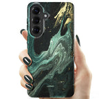 Tech-Protect Lamano MagSafe Case, skirta Samsung Galaxy S26 - Black and Green -- Samsung Galaxy S26