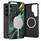 Tech-Protect Lamano MagSafe Case, skirta Samsung Galaxy S26 Ultra - Black and Green -- Samsung Galaxy S26 Ultra