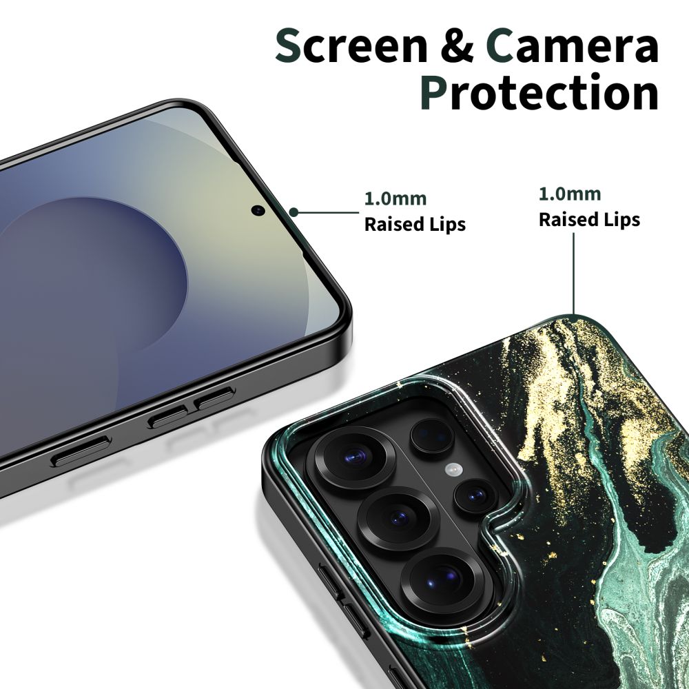 Tech-Protect Lamano MagSafe Case, skirta Samsung Galaxy S26 Ultra - Black and Green -- Samsung Galaxy S26 Ultra