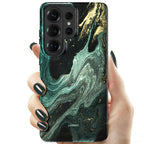 Tech-Protect Lamano MagSafe Case, skirta Samsung Galaxy S26 Ultra - Black and Green -- Samsung Galaxy S26 Ultra