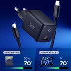 Spigen EE451EU Essential USB-C 45W Wvisas įkroviklis - juodas