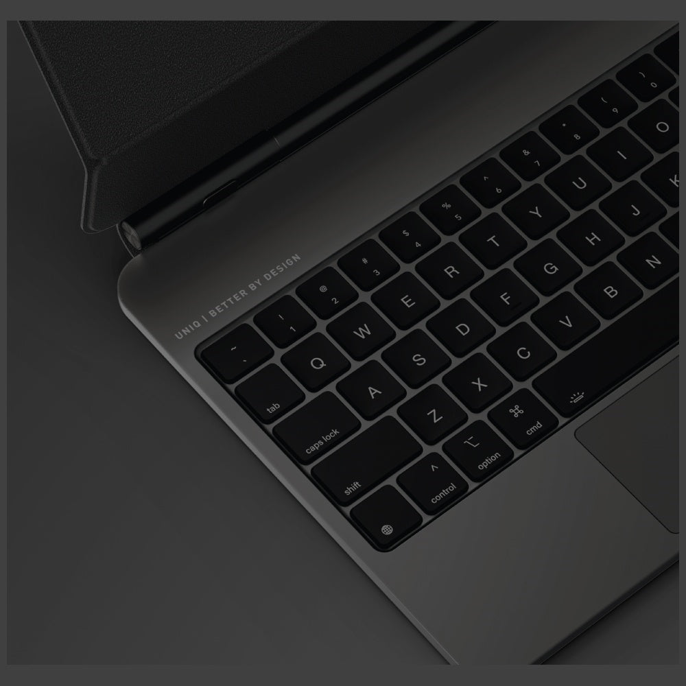 Uniq Venno Pro Magnetic Smart Case su klaviatūra, skirta iPad 11" A16 (2025) / iPad 10.9" (2022) – juoda