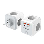 Wozinsky WKZ-4B Power Cube 4x AC 2x USB-A 2x USB-C PD 20 W 4000 W - Balta -- Cell phone cables