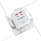 Wozinsky WKZ-4B Power Cube 4x AC 2x USB-A 2x USB-C PD 20 W 4000 W - Balta -- Cell phone cables