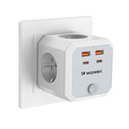 Wozinsky WKZ-4B Power Cube 4x AC 2x USB-A 2x USB-C PD 20 W 4000 W - Balta -- Cell phone cables