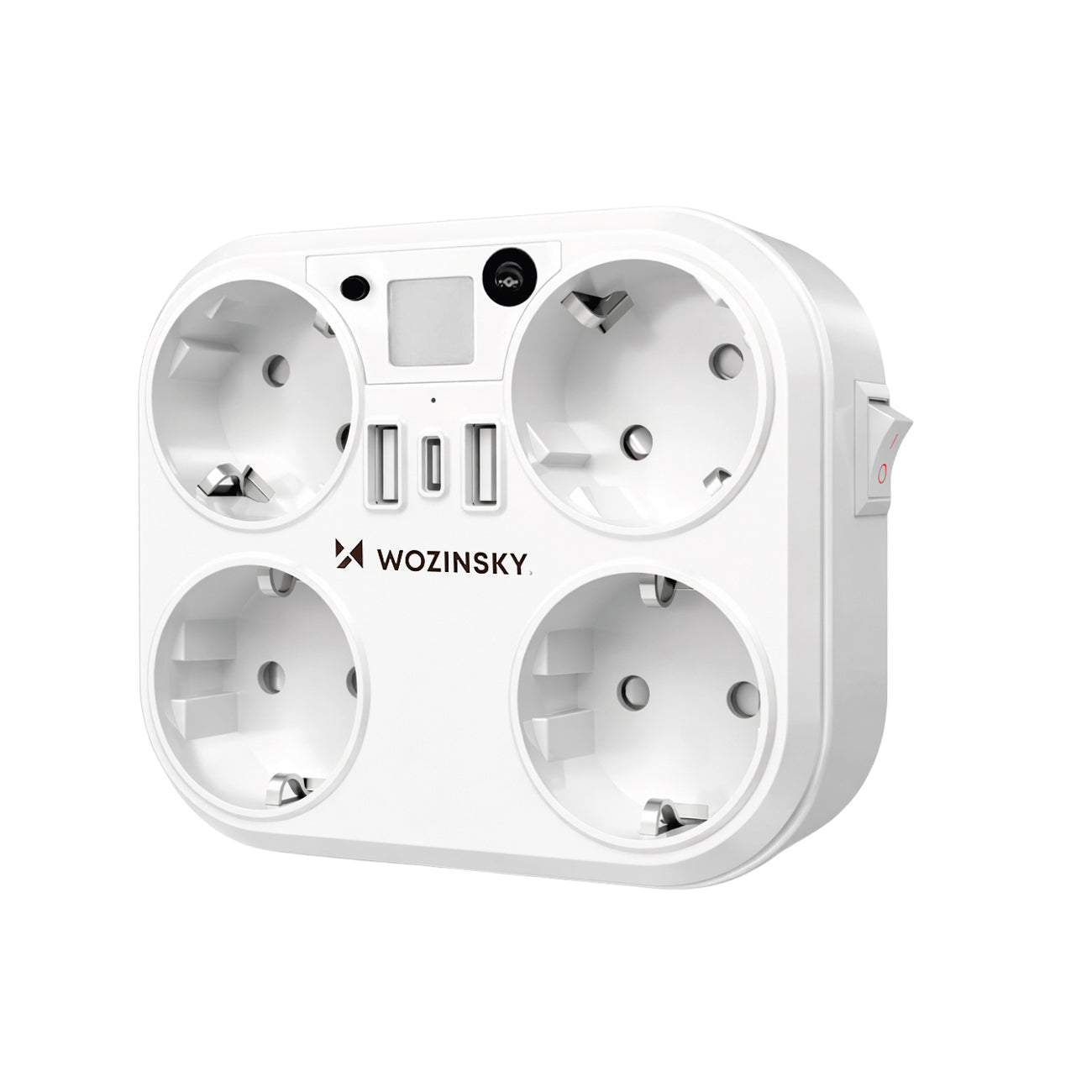 Wozinsky WRS-2B 4x AC 2x USB-A 1x USB-C 4000 W Lizdų šaklys su žibintu - balta -- Cell phone cables