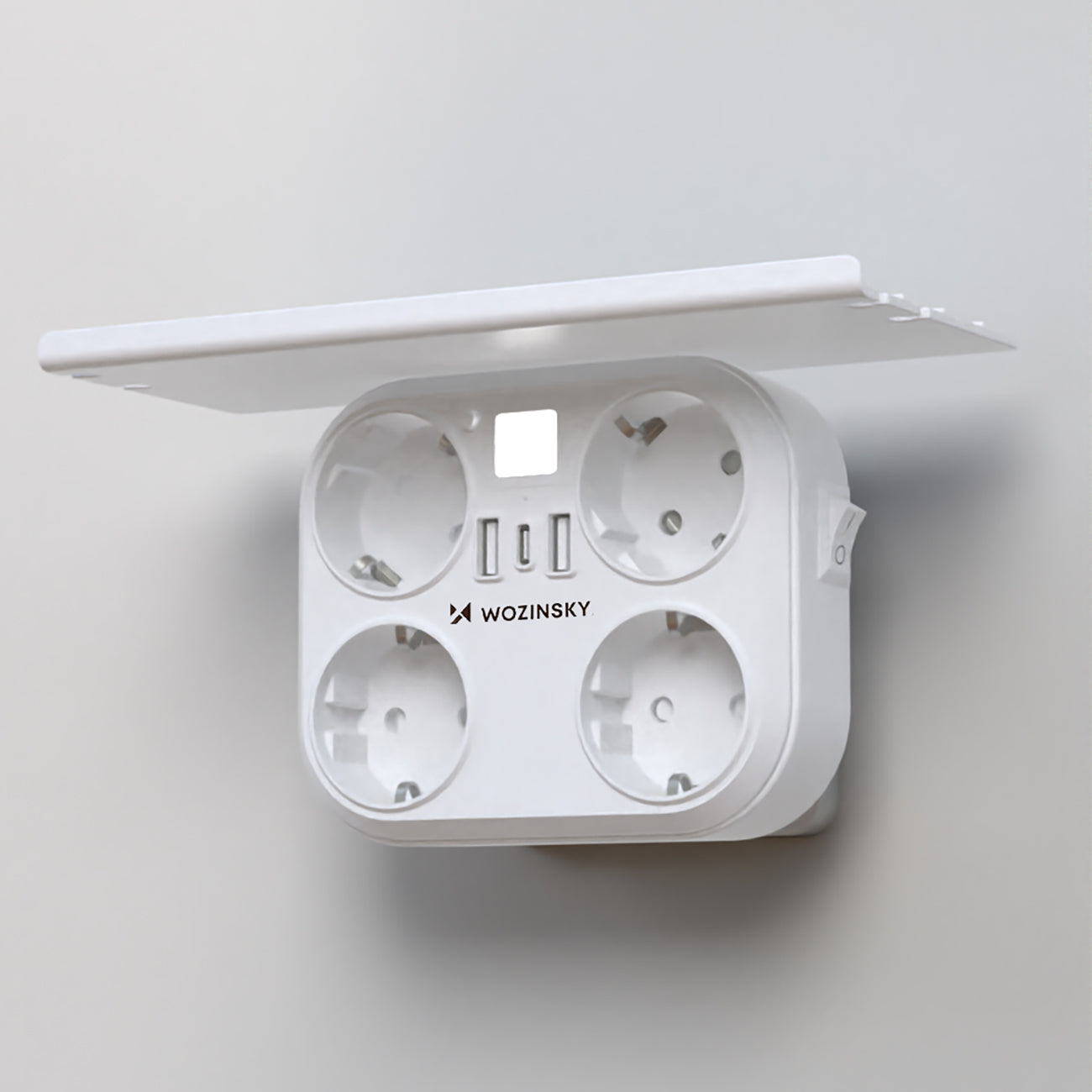 Wozinsky WRS-2B 4x AC 2x USB-A 1x USB-C 4000 W Lizdų šaklys su žibintu - balta -- Cell phone cables