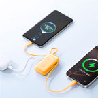 Joyroom JR-PR2L 35W 10000mAh Powerbank su integruotais USB-C kabeliais - Oranžinė -- Powerbanks