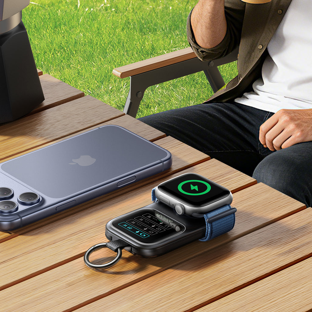 Joyroom JR-W19 5000mAh Powerbank su 5W belaidžiu laikrodžio įkrovimu - juodas -- Powerbanks