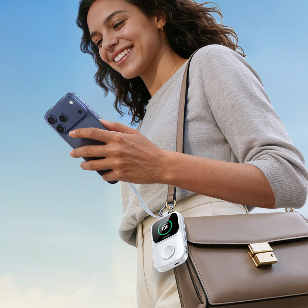 Joyroom JR-W19 5000mAh Powerbank su 5W belaidžiu laikrodžio įkrovimu - baltas -- Powerbanks